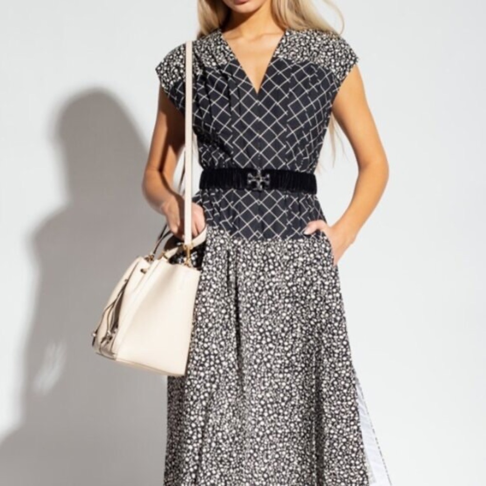 NWOT Tory Burch Claire McCardell Black Floral-Print Maxi Dress Corset S ($975)